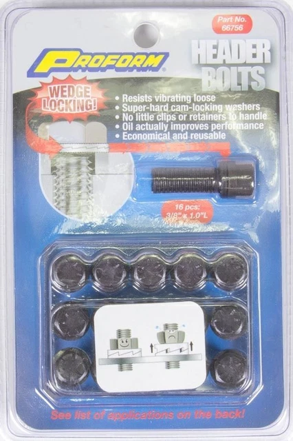 Proform Wedge Locking Header Bolts 3/8in x 1in 16pcs. 66756