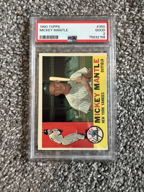 1960 Topps #350 Mickey Mantle PSA 2 Yankees 1960 Topps #350 Mickey Mantle PSA 2 Yankees