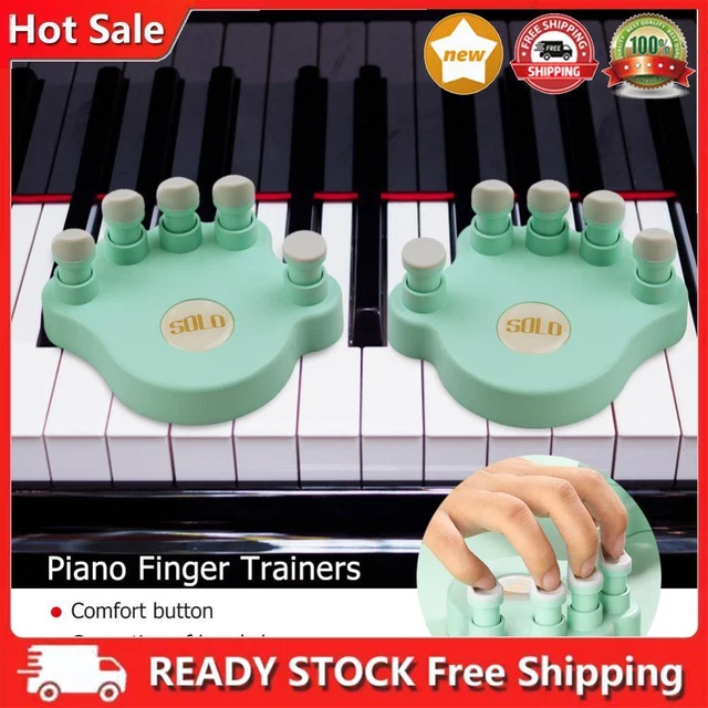 1 Pair Piano Finger Trainers Hand Strength Exerciser for Beginner (Green)