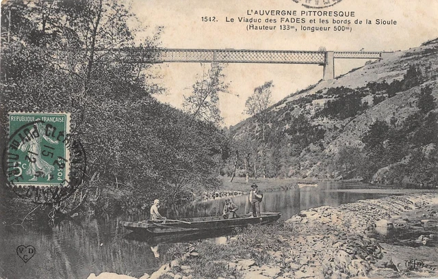 Cpa 63 Le Viaduc Des Fades Et Les Bords De La Sioule