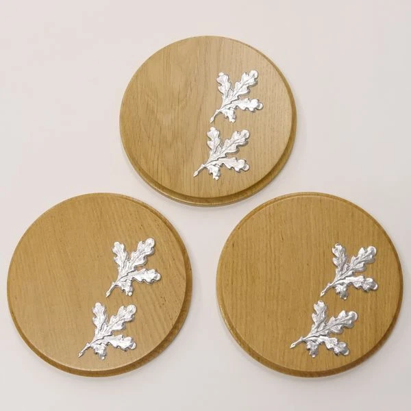 3X Keilerschilder Redondo Roble Claro Af 15 CM Con 6x Aluminio Hoja de Nuevo