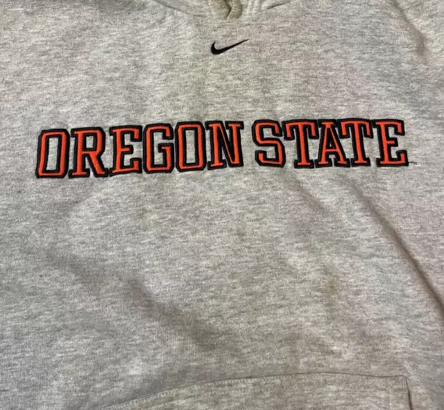 Nike Oregon State Mens Extra Large Grey Hoodie Center Swoosh UO Beavers