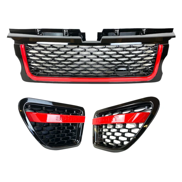 FOR RANGE ROVER Sport Front Grille Side Vents Black Red Trim L320 2005 ...