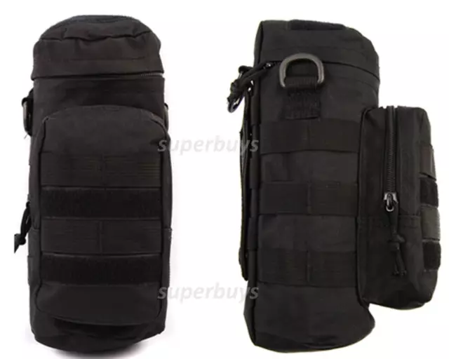 Black Molle Army Military Water Bottle Utility Dump Carrier Mess Pouch Bag Belt