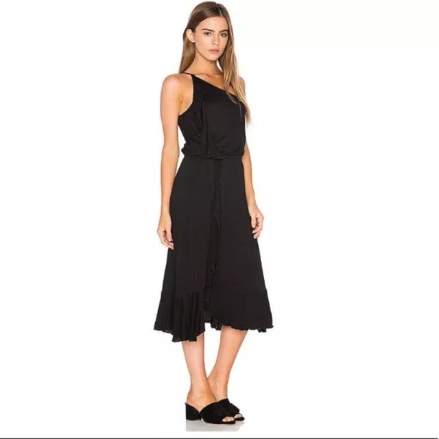 NWT Ella Moss Gioannia One Shoulder Black Midi Summer Casual Dress Size M WOMENS