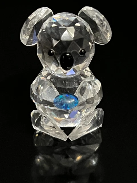 Beautiful Crystal Koala Bear Figurine Holding an Opal 1 1/4" Tall - Ships Free!