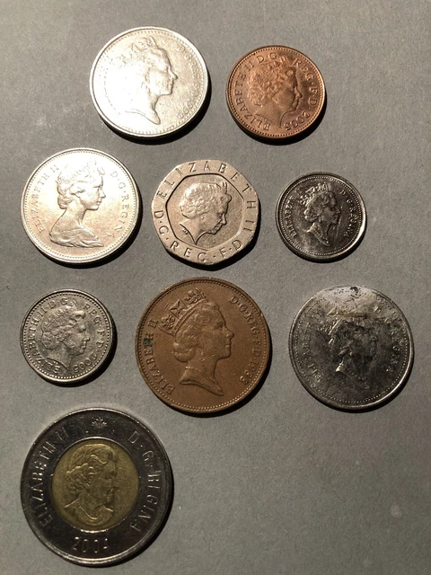 Canada Coins Lot of 9 Mix Dates & Denom