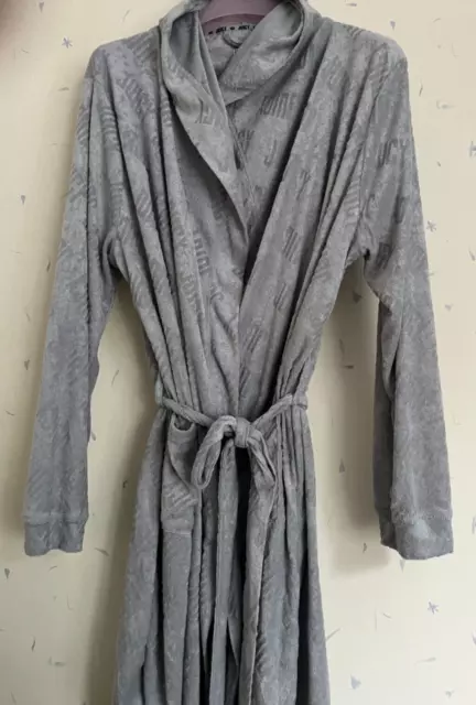 JUICY COUTURE DRESSING gown spa robe. Lightweight pale grey. L XL. Fab gift 5.00 PicClick UK