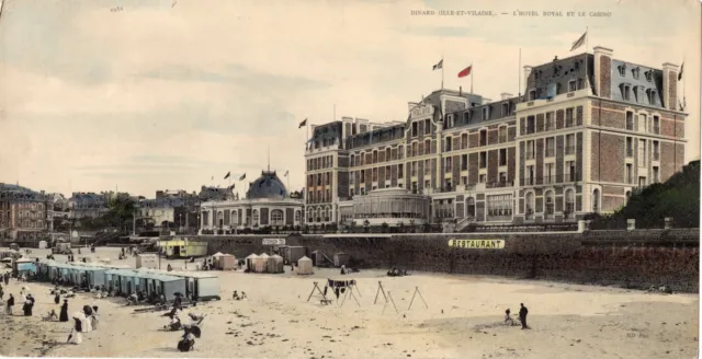 Panoramic Carte Panorama Dinard L'Hotel Royal et Le Casino France Postcard c1910