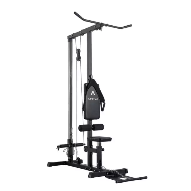 ATTIVO Lat Pull Down Machine Low Row Cable Fitness Exercise Body Workout Strengt