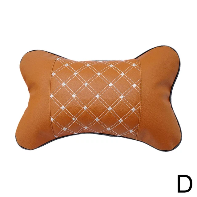 D Car Neck Pillows Both Side PU Leather 1pcs Pack Headrest Pain Relief Lot O3