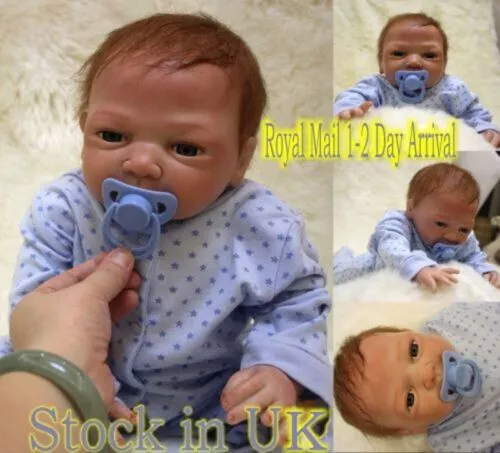 UK 20'' Reborn Baby Dolls Lifelike Vinyl Silicone Newborn Doll Handmade Gift