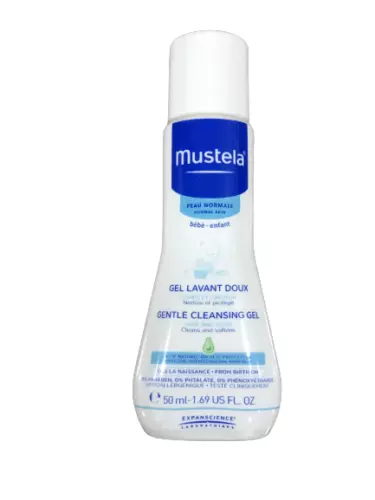 Brandneu VERSIEGELT Mustela sanftes Reinigungsgel Haar und Körper 50ml Gel Lavant weich