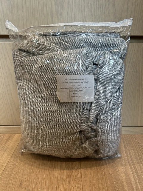 Restoration Hardware Cloud Luxe Corner Chair SLIPCOVER 2-Tone Linen Nickel $2395 Restoration Hardware Cloud Luxe Corner Chair SLIPCOVER 2-Tone Linen Nickel $2395