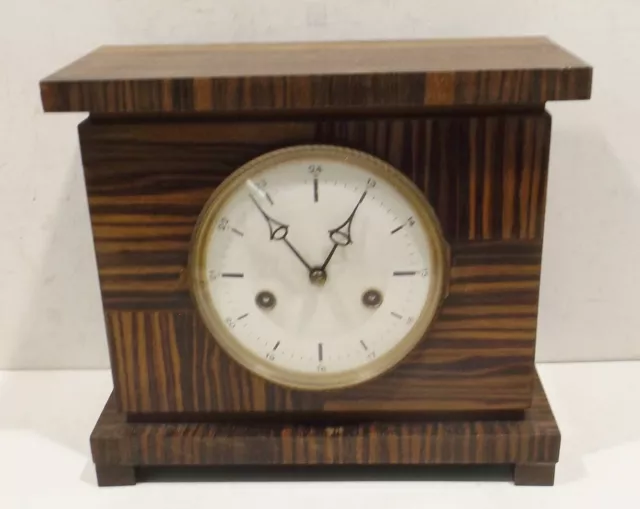 Alte Pendel Uhr Kaminuhr Tischuhr Pfeilkreuz Werk in Holzgehäuse 50er Jahre