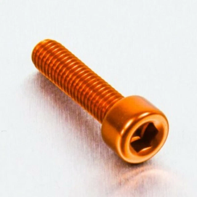 Jeu De 6 Vis 6 Pans Creux En Aluminium Orange - M5 X 20 Mm - Pour Moto, Scooter, Customisation