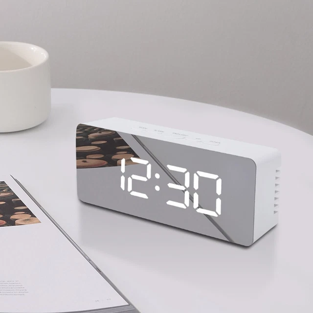 Elettronica LED Sveglia Digitale Snooze Comodino Tempo Display USB Office