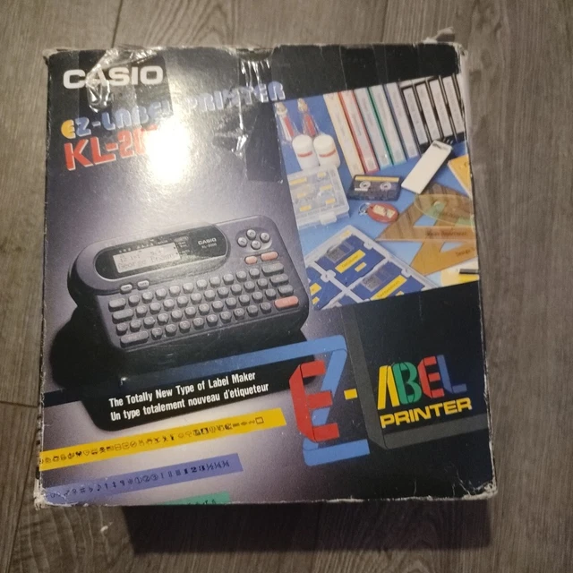 VINTAGE EZLABEL PRINTER Casio (KL2000) Grey BOXED + Labels £17.