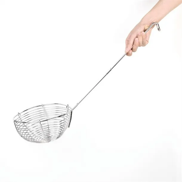 Vogue Kitchen Vegetable Ladle Stainless Steel with Large Scoop 220(Ø) x 625(L)mm