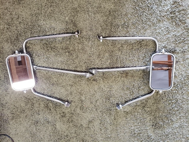 67 79 Ford Truck West Coast Tow Mirrors Full Size Stainless Oem Ford Script