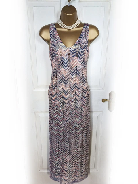 RITA ORA X PRIMARK Colourful Glitter Knit Chevron Maxi Dress, Size M - BNWT  23.00 - PicClick UK