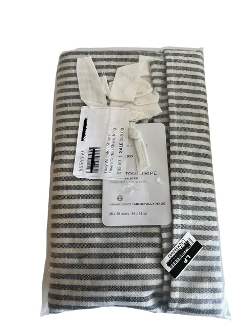 Pottery Barn New Wheaton Striped Linen Cotton KING Sham in gray Pottery Barn New Wheaton Striped Linen Cotton KING Sham in gray