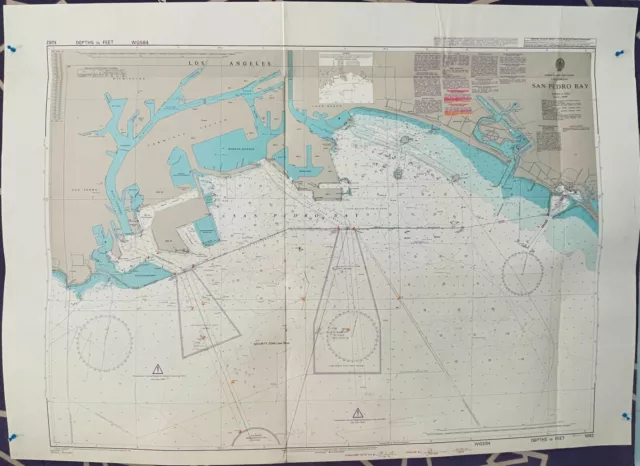 Admiralty 1082 US-West Coast California San Pedro Bay Vintage Map Antique Charts