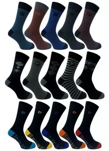 Hombre 5 Paquete Pierre Cardin Estampado Trabajo Clásico Cómodo Top Traje Socks