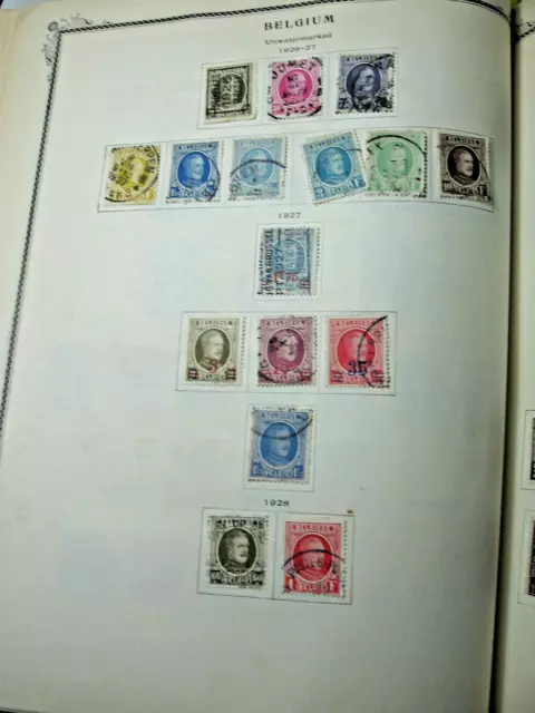 1920's Sheets of 45 Belgium & Belgian East Africa Stamps from 1929 Scott's Album 3