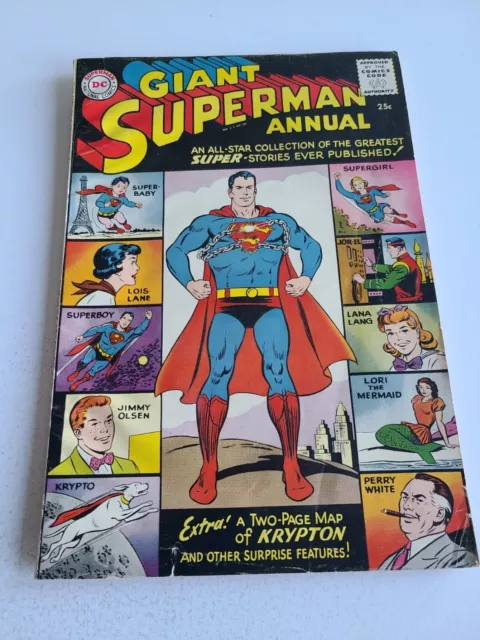 Superman Annual #1 Giant  DC 1960Comics (GREAT SPINE) FINE+ 6.5