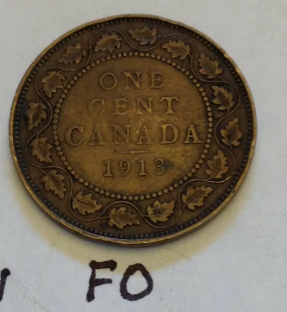 1913 Canada Large Cent King George V Lot#FO