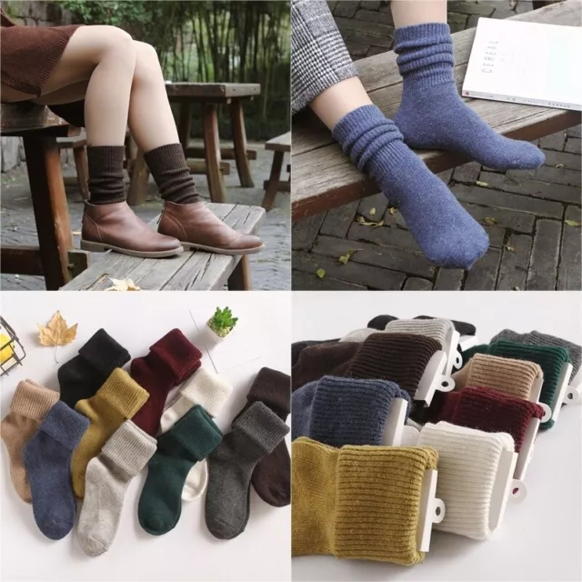 Women Men's Wool Cashmere Design Thick Warm Casual Soft Winter Boot Socks 3