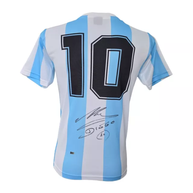 Diego Maradona signed 1986 World Cup shirt / jersey with COA showing photo proof