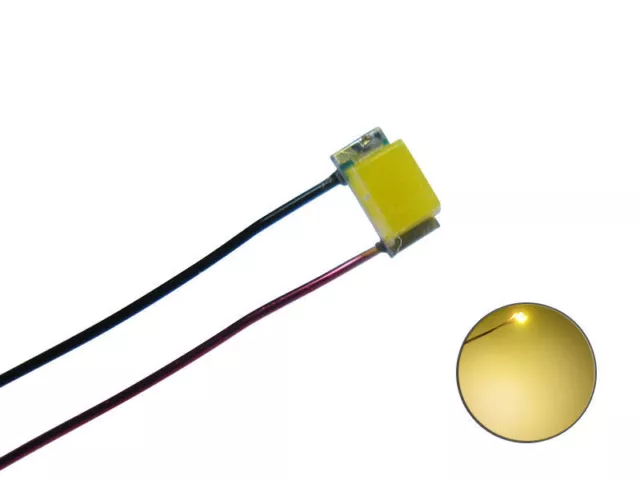10 Stück SMD LED 0603 warmweiß mit 15cm Kupferlackdraht Miniatur LEDs mit Kabel