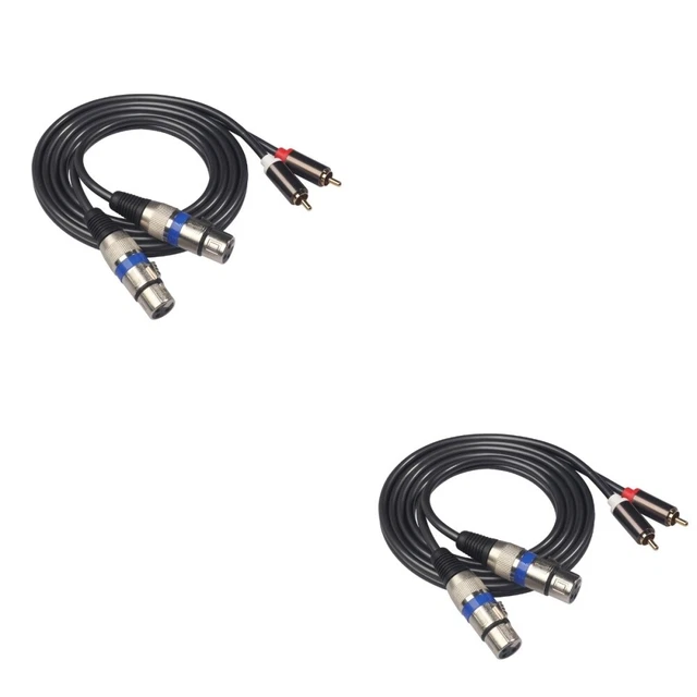 2pcs 1.5m Dual RCA Male to Dual Male Plug Audio Signal Patch Cable Audio