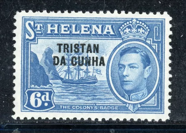 TRISTAN DA CUNHA 7 SG7 MNH 1952 6p KGVI Definitive Overprint CV$7