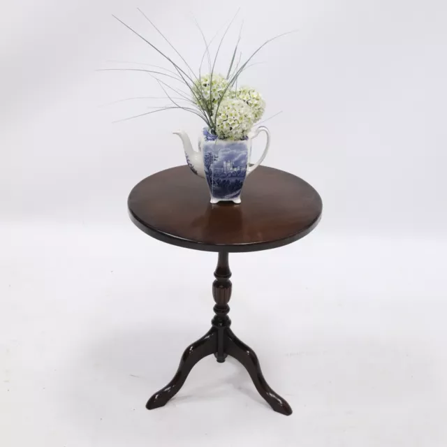 Georgian Mahogany Wine Table On Turned & Carved Column Tripod Legs FREE Delivery