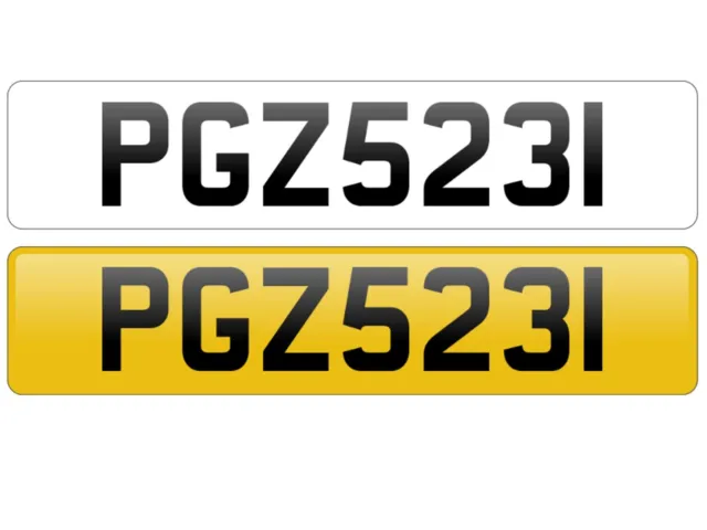 PGZ5231 Private Cherished Car Registration Number Plate READY USE NO HIDDEN COST