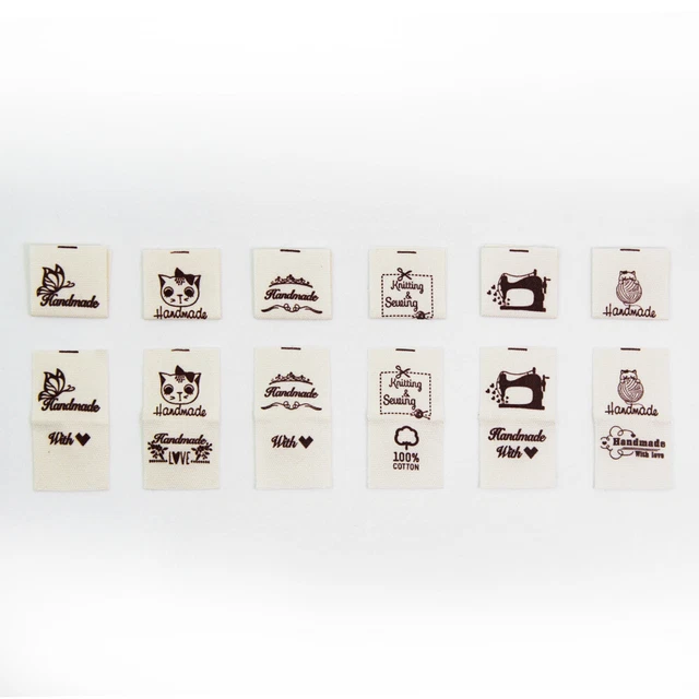 100Pcs Personalized Craft Labels Sew in Fabric Clothing Labels Loop Labels Tags