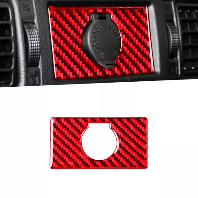 Red Carbon Fiber Rear Cigarette Lighter Switch Cover For Toyota Tundra 2014-18