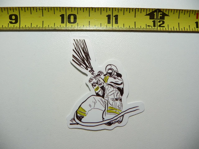 Firefighter Fighting Fire Hose Decal Sticker Job Work Occupation