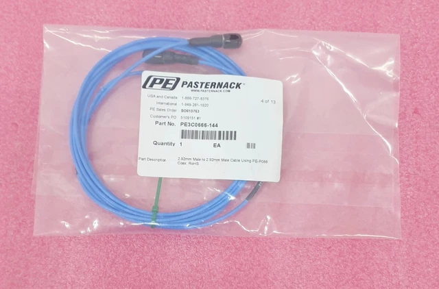 Pasternack  PE3C0666-144  2.92mm Male to 2.92mm Male Cable Using PE-P086 Coax