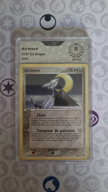 🇨🇵 Carte Pokemon airmure Rare 21/97 O3c Grade 9 Ex Dragon Neuf Fr