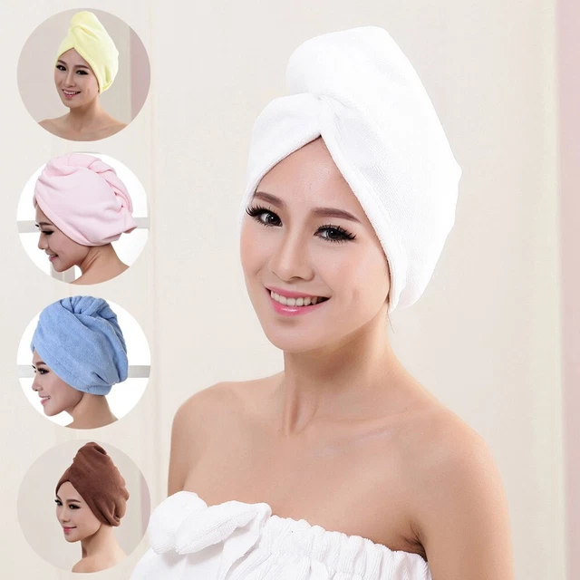1 pieza Gorra de secado de cabello con toalla ligera secado rápido para mujeres niñas después de la ducha