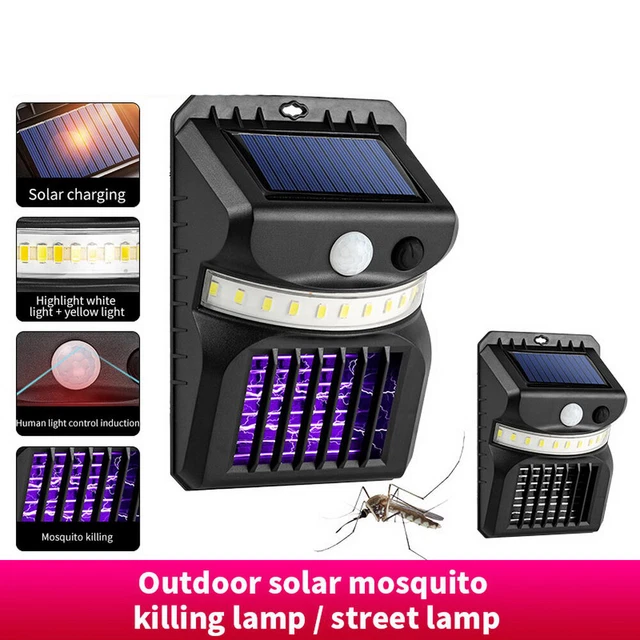 LED Solar Motion Sensor Light Outdoor Garden Wall Security Mosquito Killer Lamp