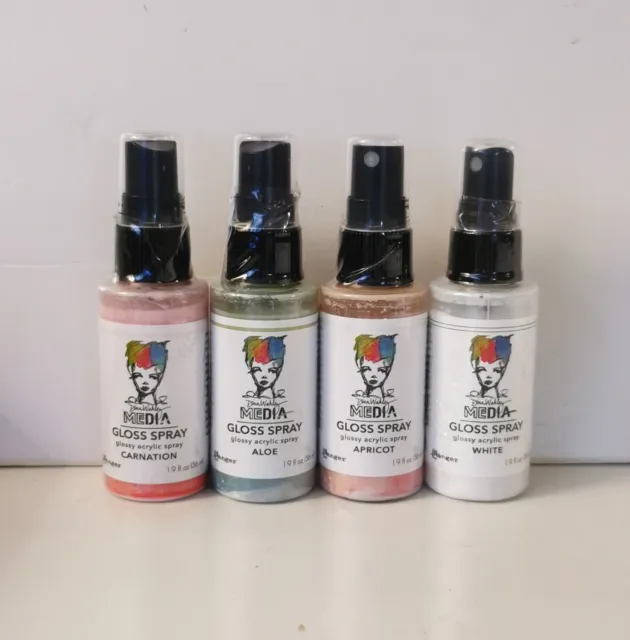 4x Ranger Dina Wakley Media Gloss Spray Bottles 1.9 fl oz