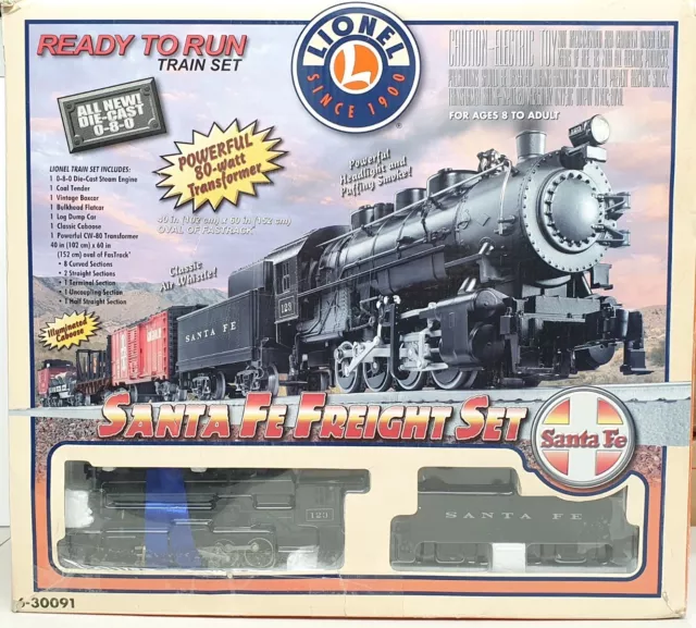 Lionel Santa Fe Freight train set 6-30091 With Whistle Tender 80 Watt Power