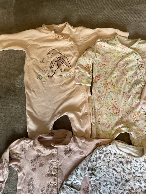 Baby girls age 0-3 months sleepsuit babygrow bundle inc next F&F & others 4