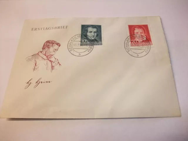 alter DDR Kult Ersttagsbrief FDC Ganzsache 100. Todestag von Heinrich Heine 1956