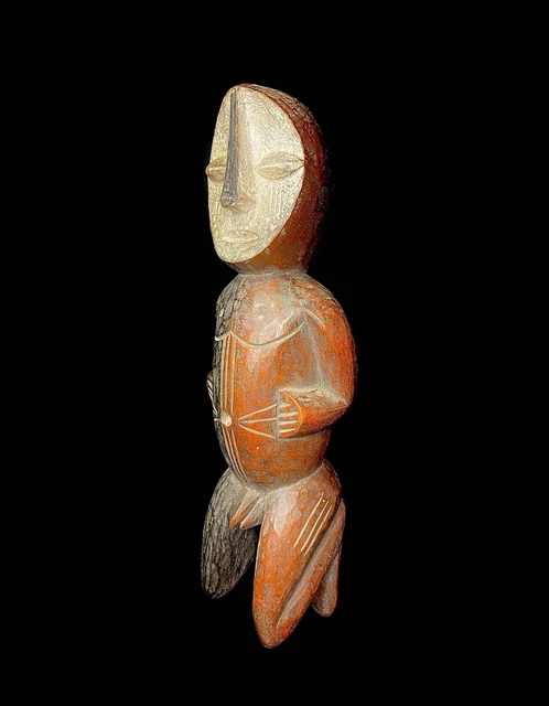 African Tribal Art Wooden Carved statue tribal wood Lega figure-6544